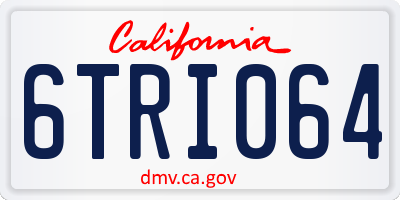 CA license plate 6TRI064