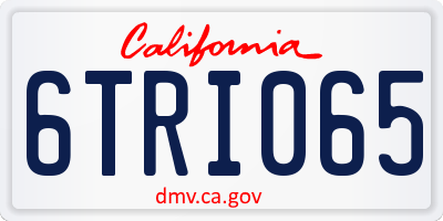 CA license plate 6TRI065