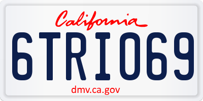 CA license plate 6TRI069