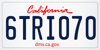 CA license plate 6TRI070