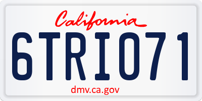 CA license plate 6TRI071