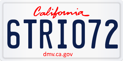 CA license plate 6TRI072