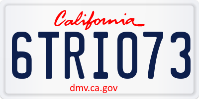 CA license plate 6TRI073