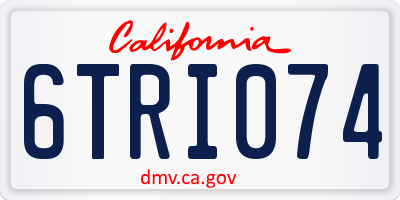 CA license plate 6TRI074