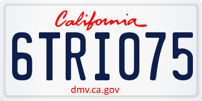 CA license plate 6TRI075