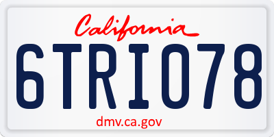 CA license plate 6TRI078