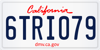 CA license plate 6TRI079