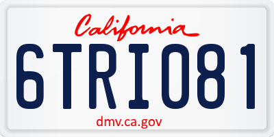 CA license plate 6TRI081