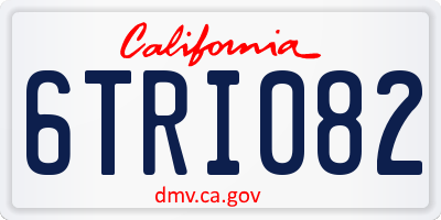 CA license plate 6TRI082