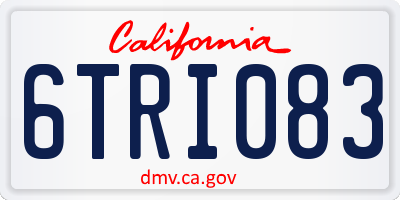 CA license plate 6TRI083