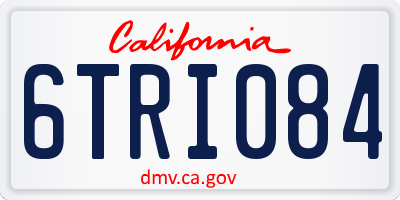 CA license plate 6TRI084