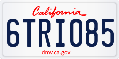 CA license plate 6TRI085