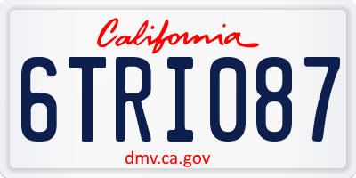 CA license plate 6TRI087