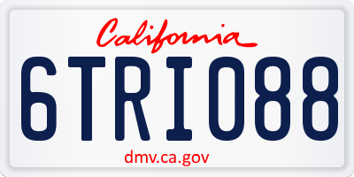 CA license plate 6TRI088