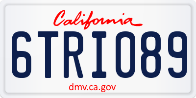 CA license plate 6TRI089