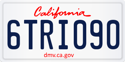 CA license plate 6TRI090