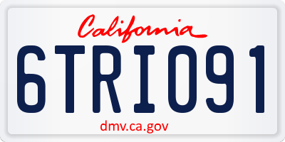 CA license plate 6TRI091