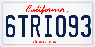 CA license plate 6TRI093