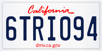 CA license plate 6TRI094