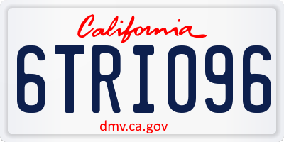 CA license plate 6TRI096