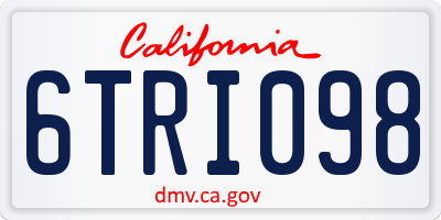 CA license plate 6TRI098