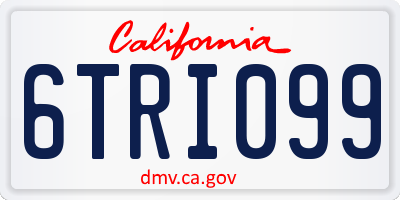 CA license plate 6TRI099