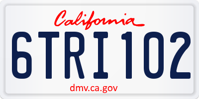CA license plate 6TRI102