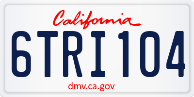 CA license plate 6TRI104