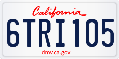 CA license plate 6TRI105