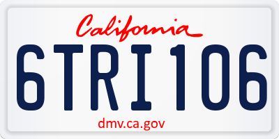 CA license plate 6TRI106