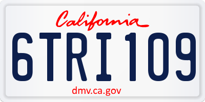 CA license plate 6TRI109