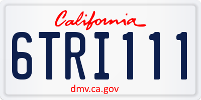 CA license plate 6TRI111