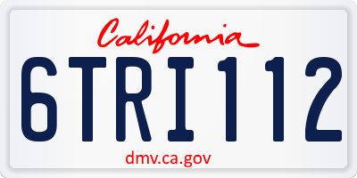 CA license plate 6TRI112