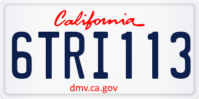 CA license plate 6TRI113