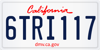 CA license plate 6TRI117
