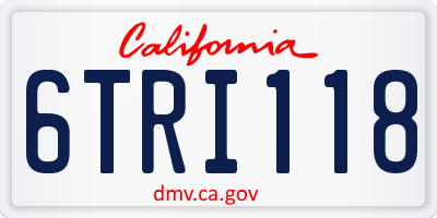 CA license plate 6TRI118
