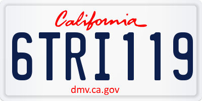CA license plate 6TRI119
