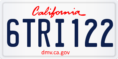 CA license plate 6TRI122