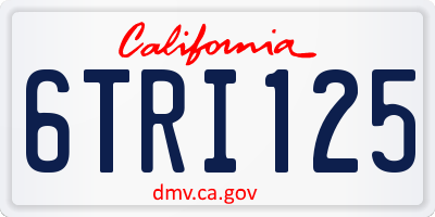 CA license plate 6TRI125