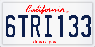 CA license plate 6TRI133