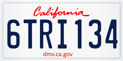 CA license plate 6TRI134