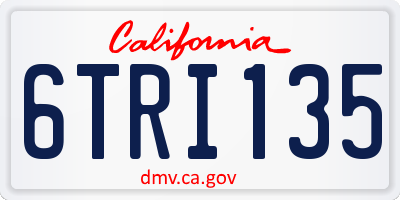 CA license plate 6TRI135