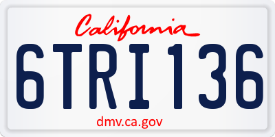 CA license plate 6TRI136