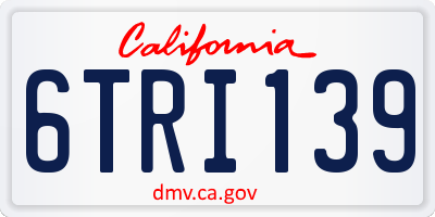 CA license plate 6TRI139