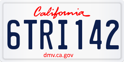CA license plate 6TRI142