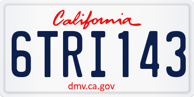 CA license plate 6TRI143