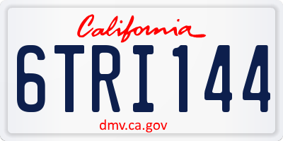 CA license plate 6TRI144