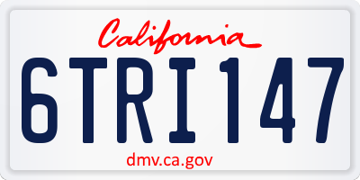 CA license plate 6TRI147