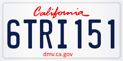 CA license plate 6TRI151
