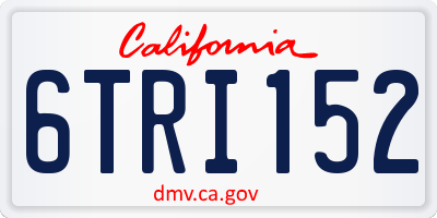 CA license plate 6TRI152